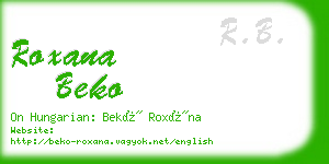 roxana beko business card